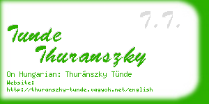 tunde thuranszky business card