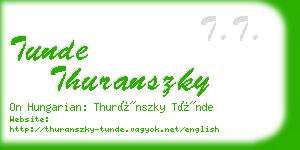 tunde thuranszky business card